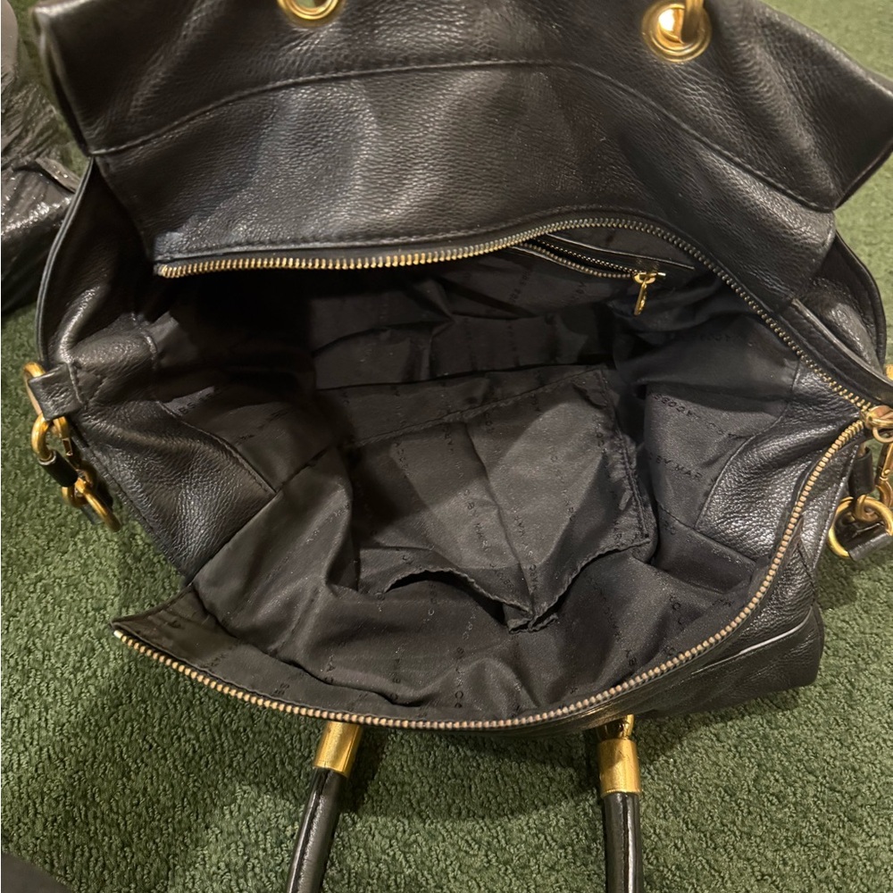 Marc Jacobs Pebbled Leather Double Handles Zipper Satchel Shoulder crossbody - Picture 11 of 17